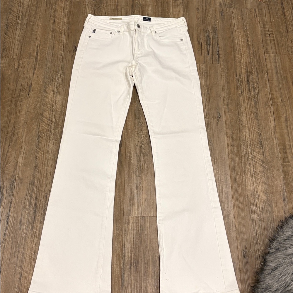 AG Adriano Goldschmied The Angel Bootcut White Jeans
